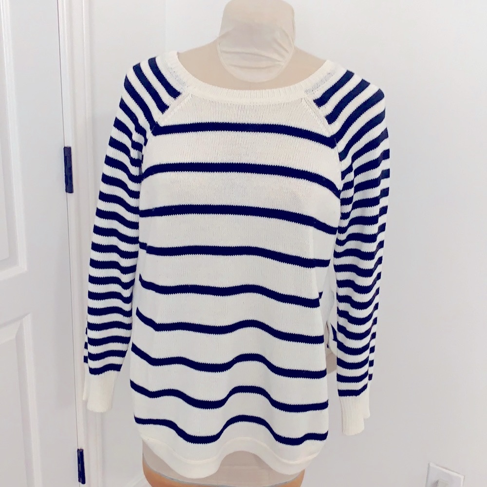 Black & White Striped Tunic Sweater